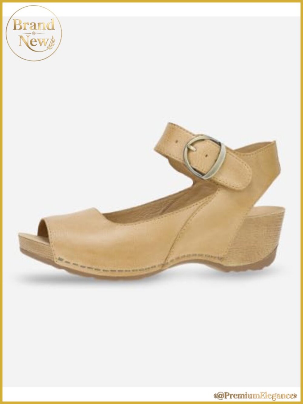 Dansko Tiana Slip-On Leather Platform Sandal Contoured Footbed Comfort